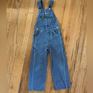 Vintage Blue Striped Kids Overalls